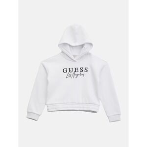 Guess Hoodie Womens XL White Sweatshirt Cropped Embroidered Logo Pullover NWT